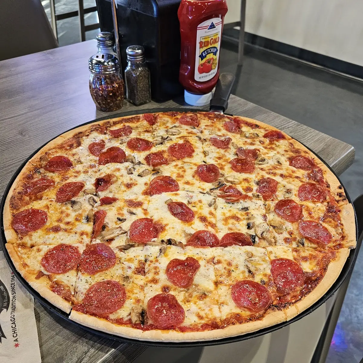 Pepperoni and Mushroom Pizza
