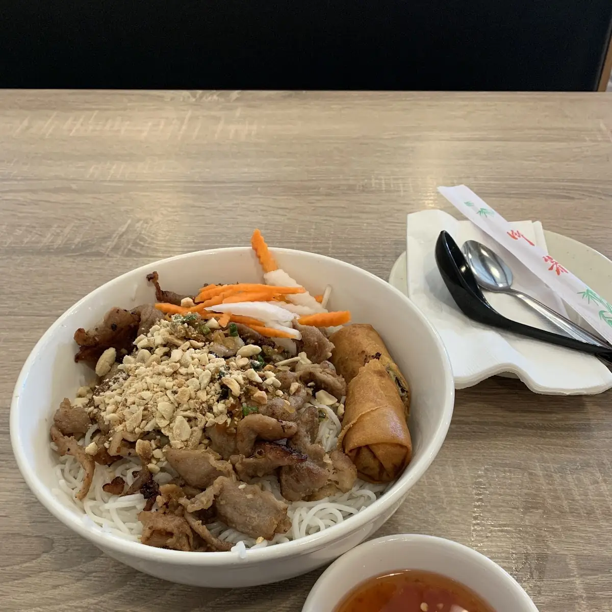 Grilled Sliced Pork and Egg Roll Over