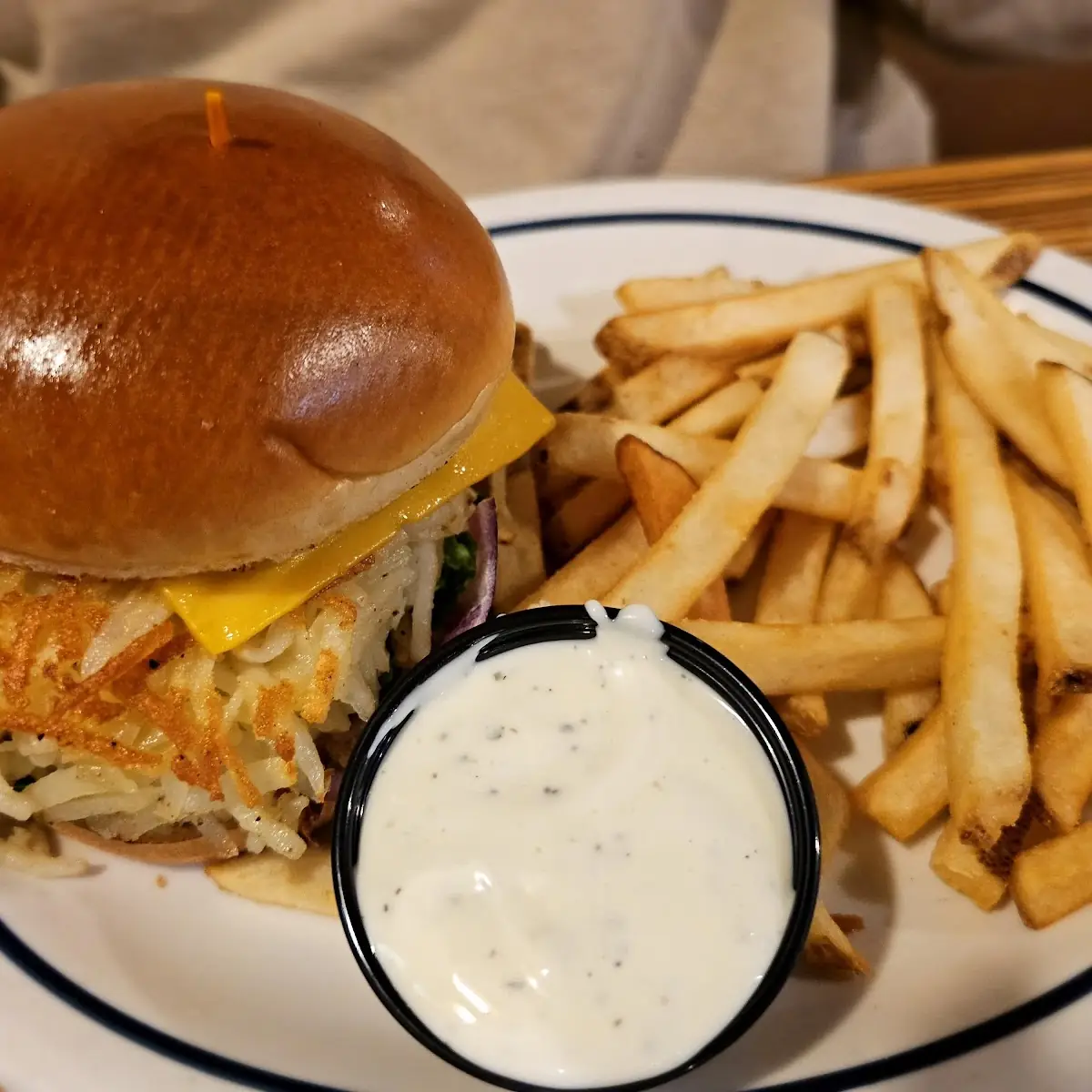 Burger with Hash Brown Patty Melt Burger