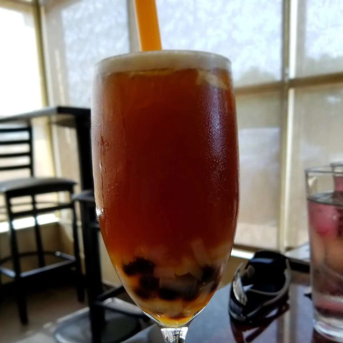 Bubble Tea Black Tea Witn Boba and Lychee