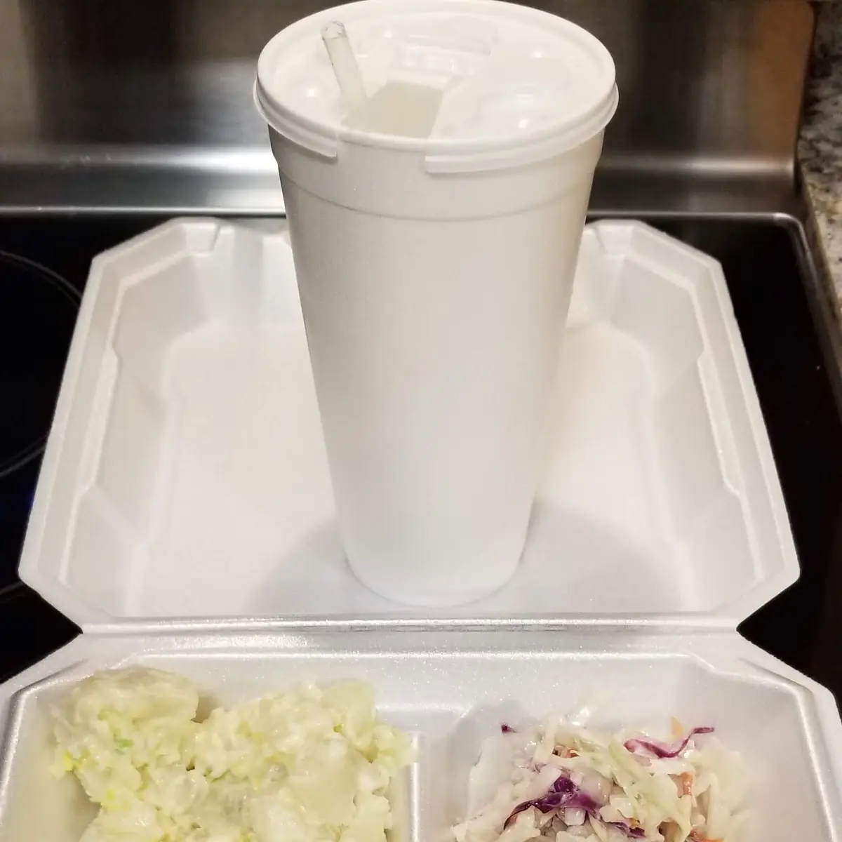 Pulled Chicken with Cole Slaw and Potato Salad