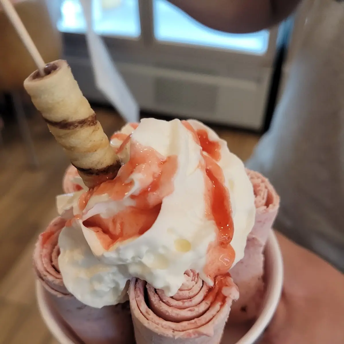 Ferrero Blast Rolled Ice Cream with an Extra Hazelnut Roll