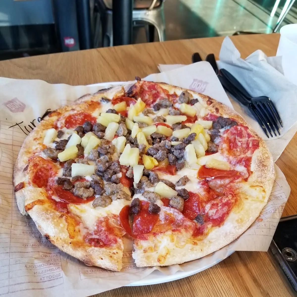Sausage Pizza Pepperoni and Pineapple Pizza