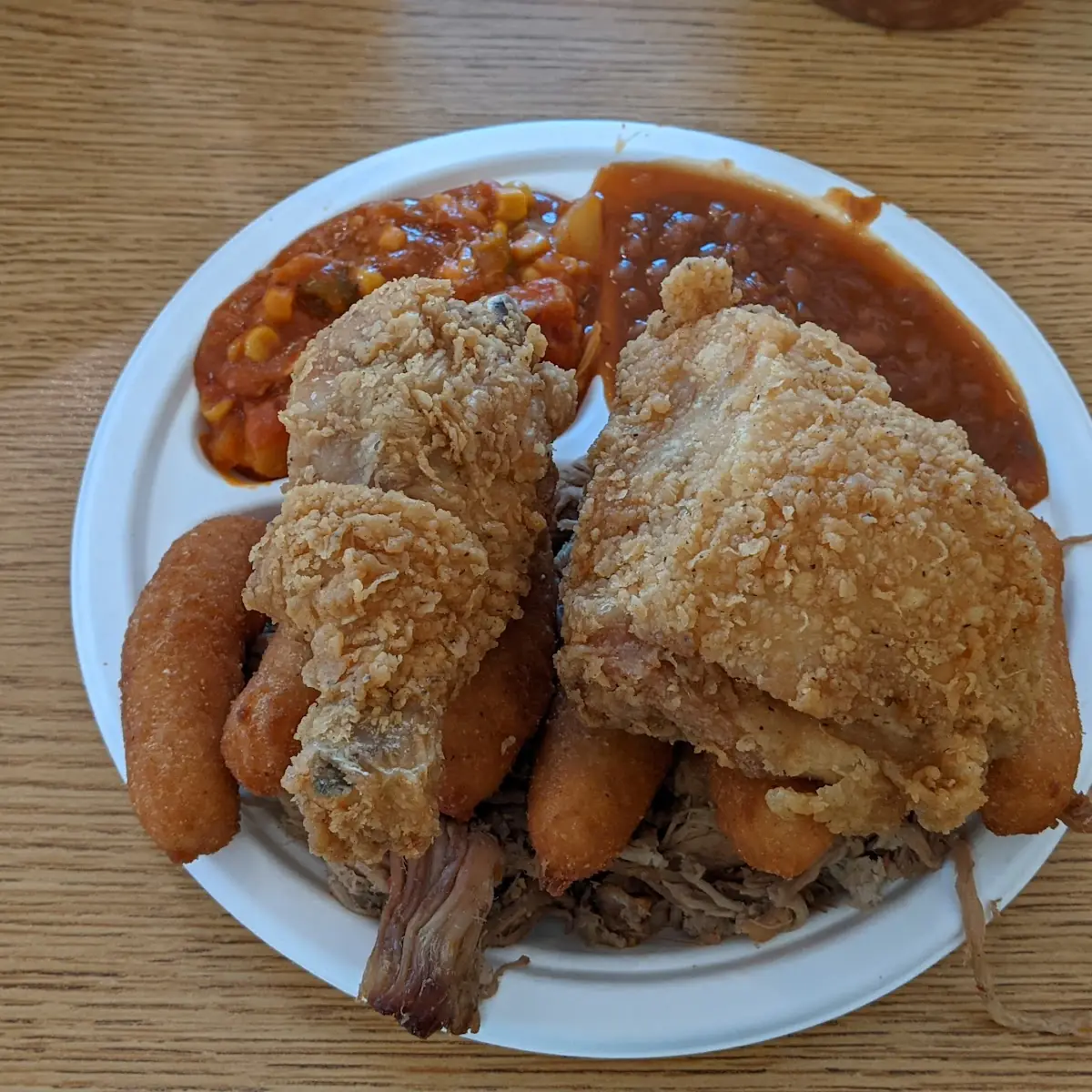 Chicken Pulled Pork BBQ Plate