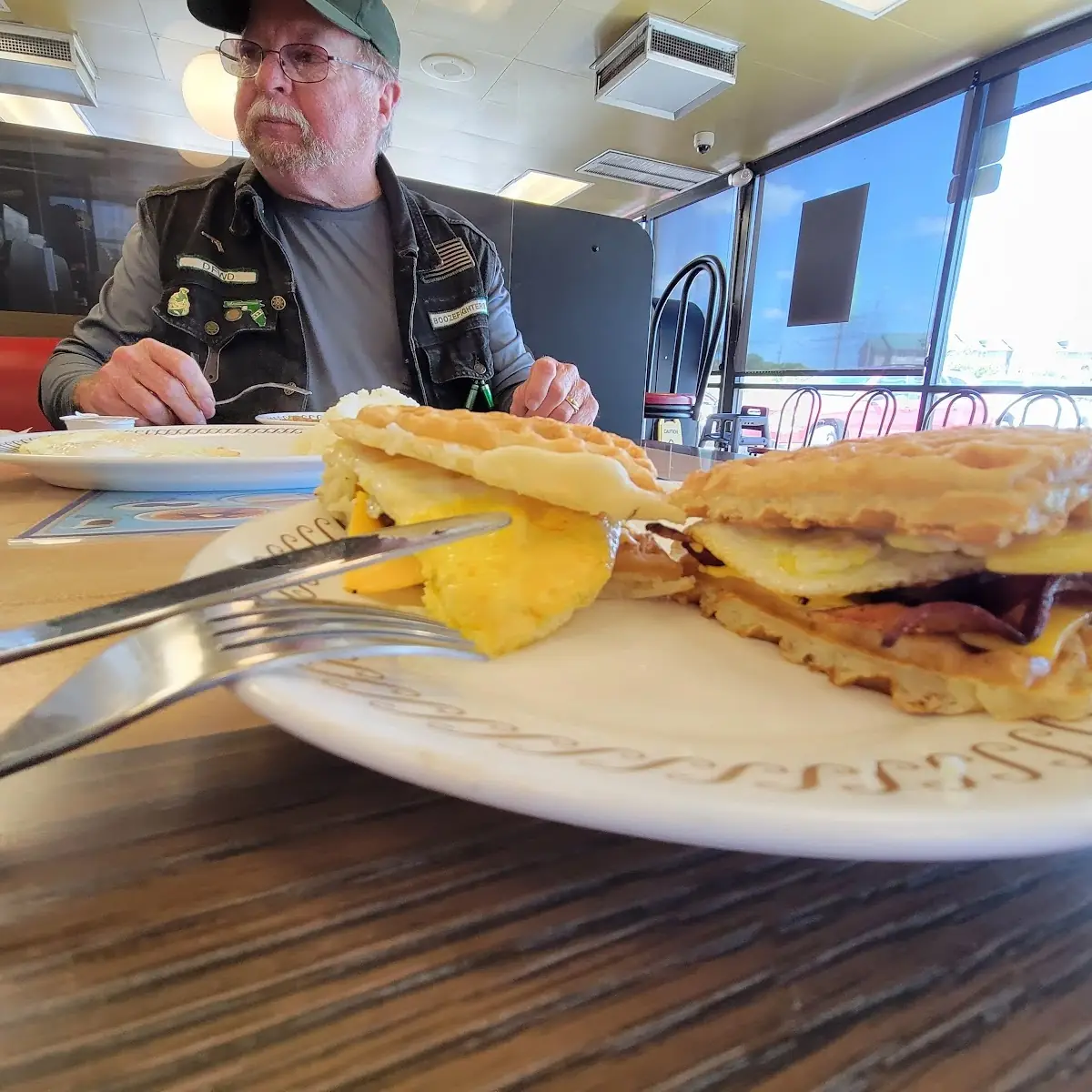 Breakfast Sandwich with Waffles