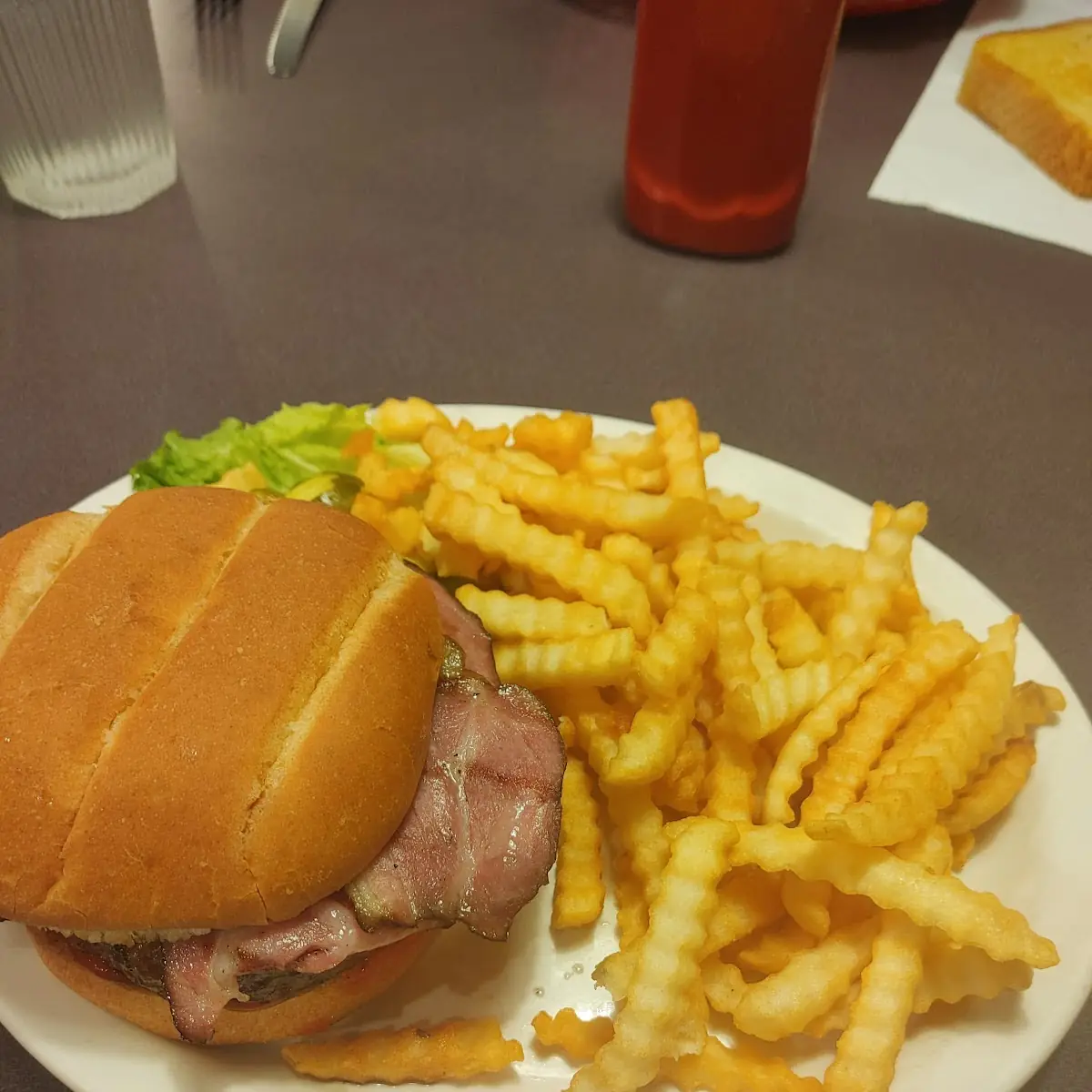 Bacon Burger and Fries