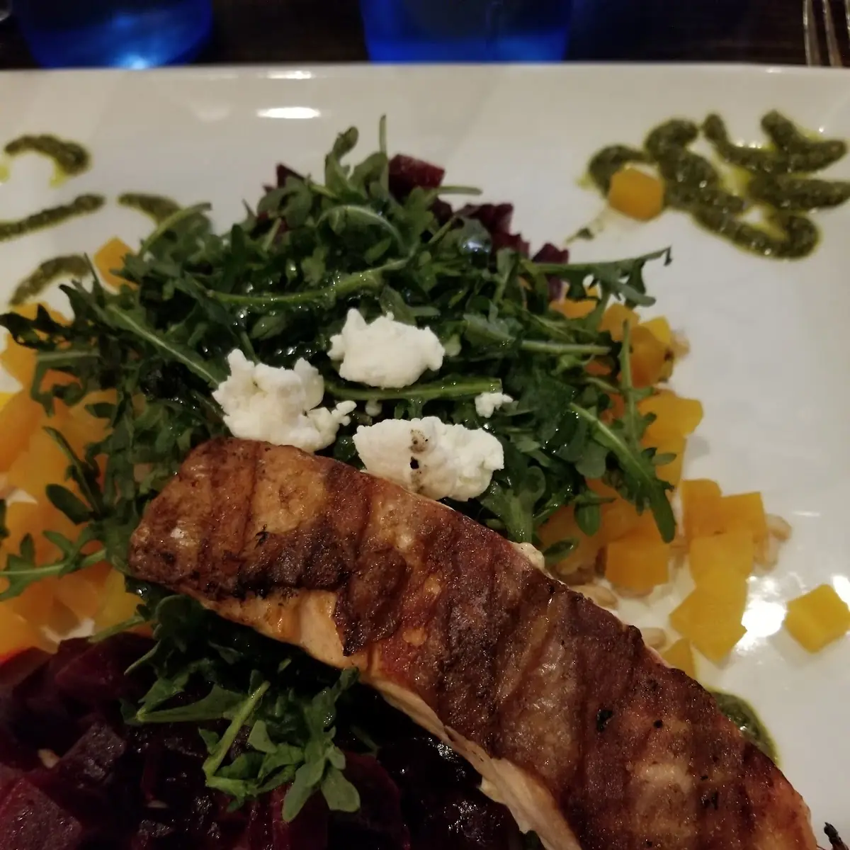 Beet Salad with Grilled Salmon