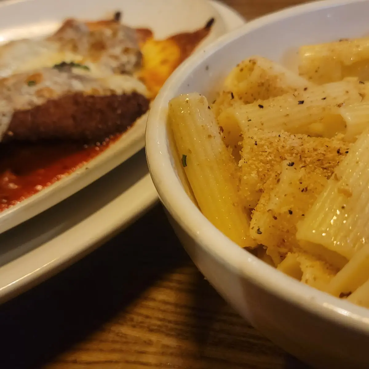 Eggplant Parmesan w Pasta