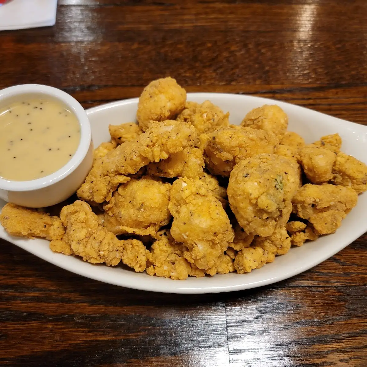 Fried Califlower with Parietal Garlic Dipping Sauce