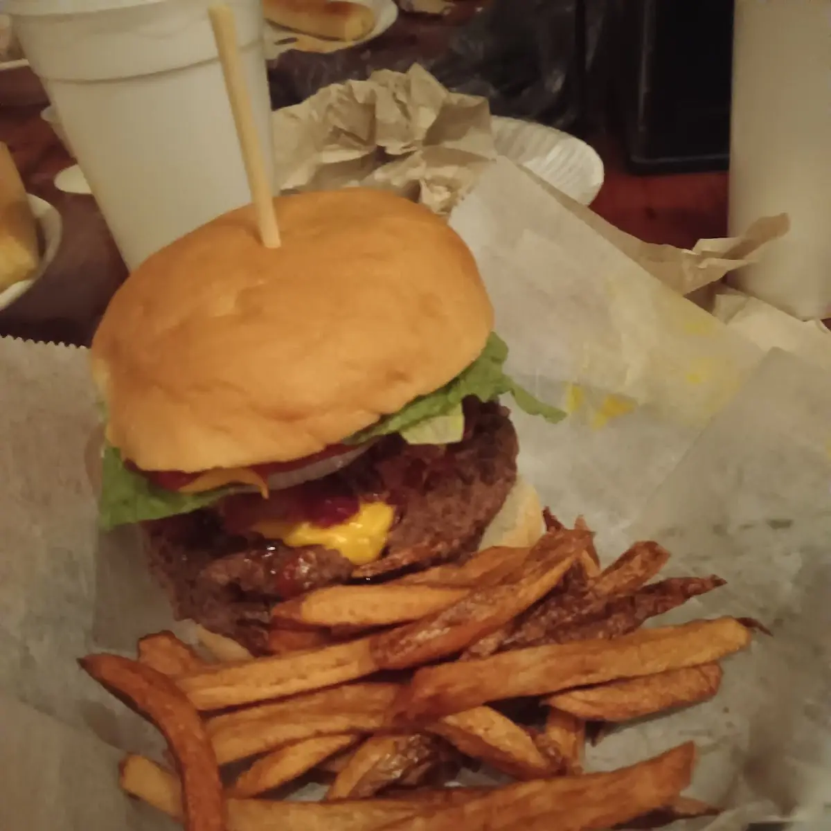 Double Burger with French Fry