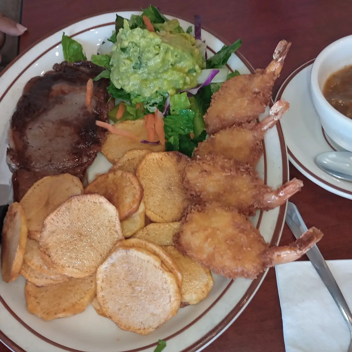Breaded Shrimp and Steak