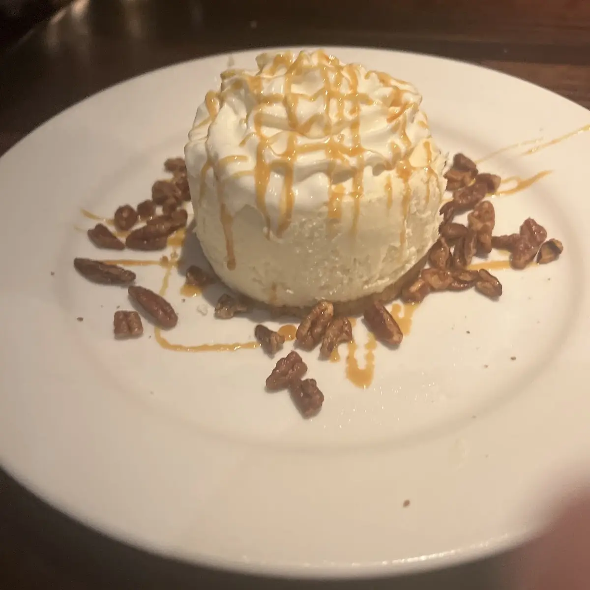 New York Cheesecake with Caramel and Pecans