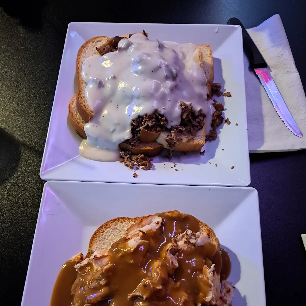 Open Faced Roast Beef and Turkey Sandwich