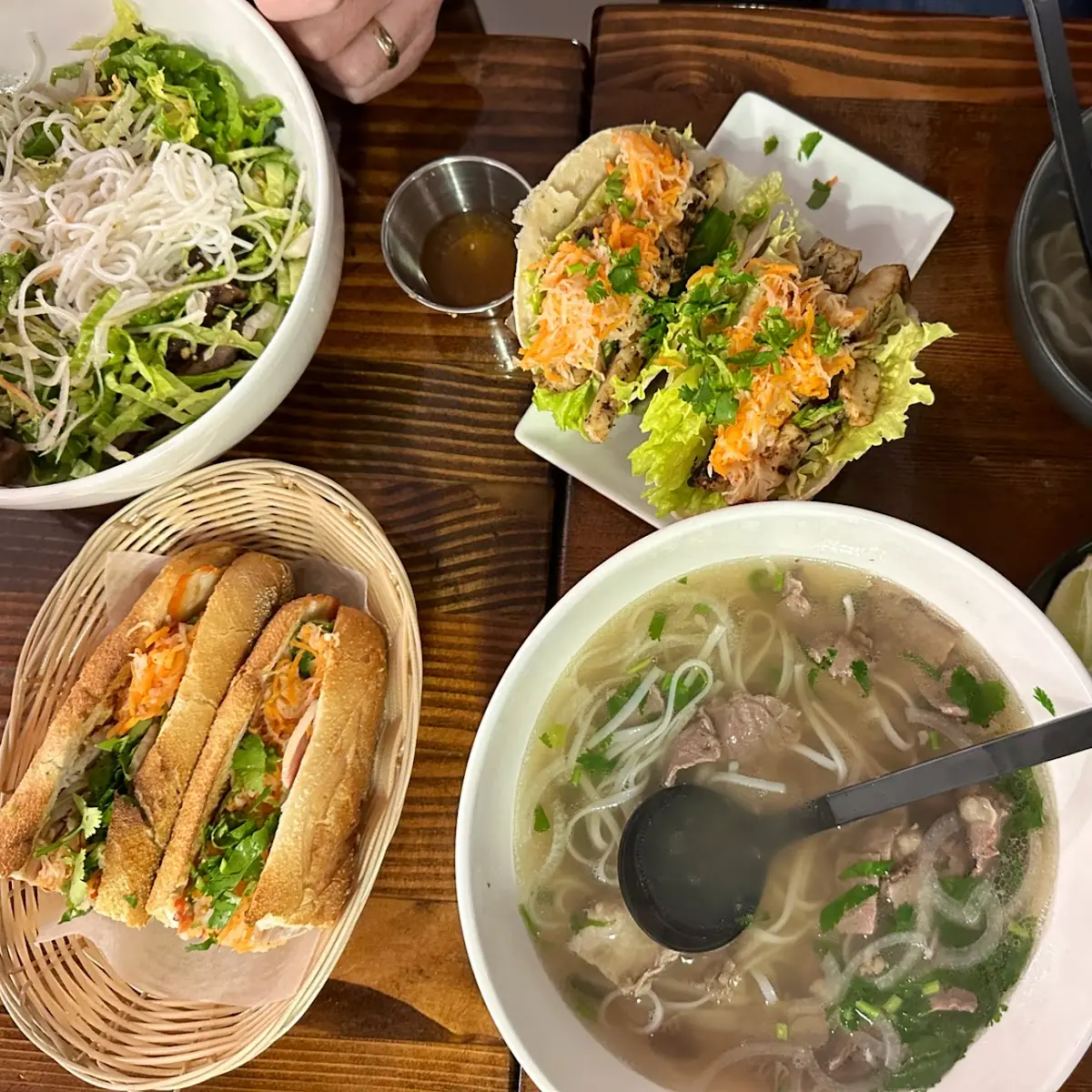 Beef Pho with Bean Sprouts and Basil