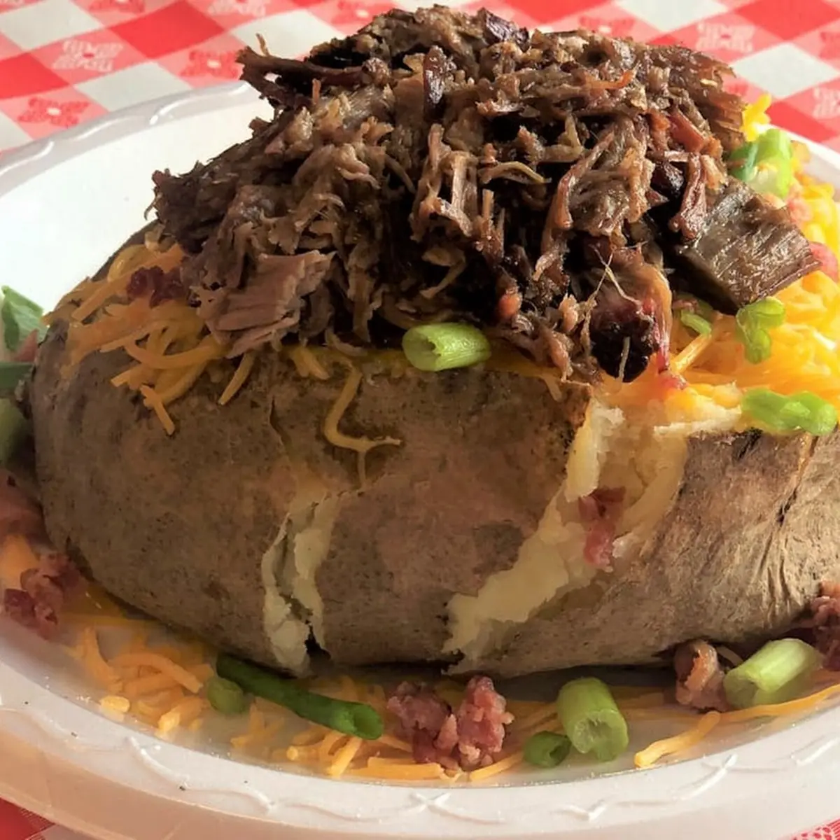 Pulled Pork Stuffed Baked Potato