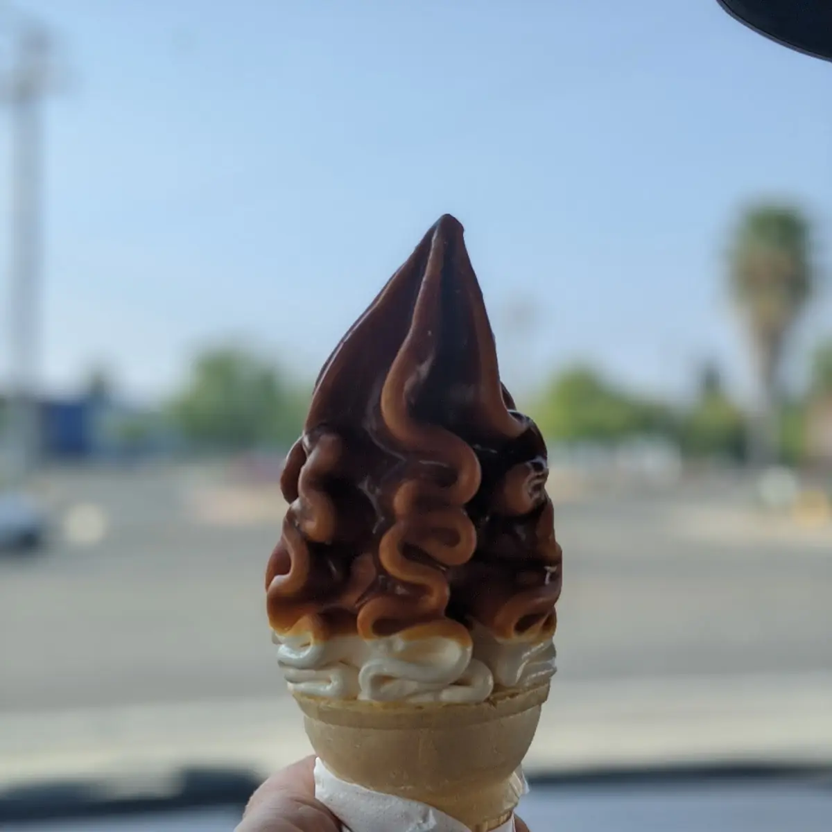 Pumpkin Spice Dipped Ice Cream Cone