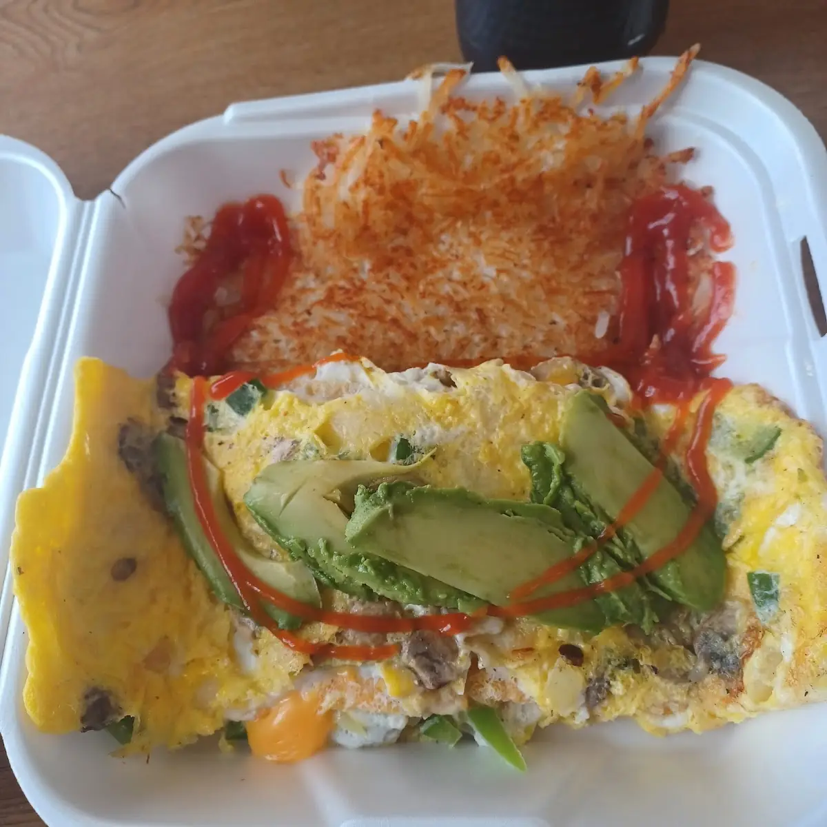 Veggie Omelette & Hashbrowns