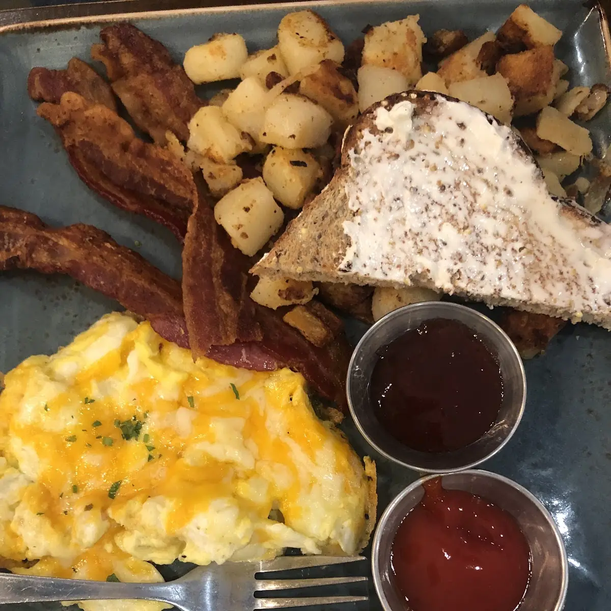 Traditional Breakfast with Cheese Eggs