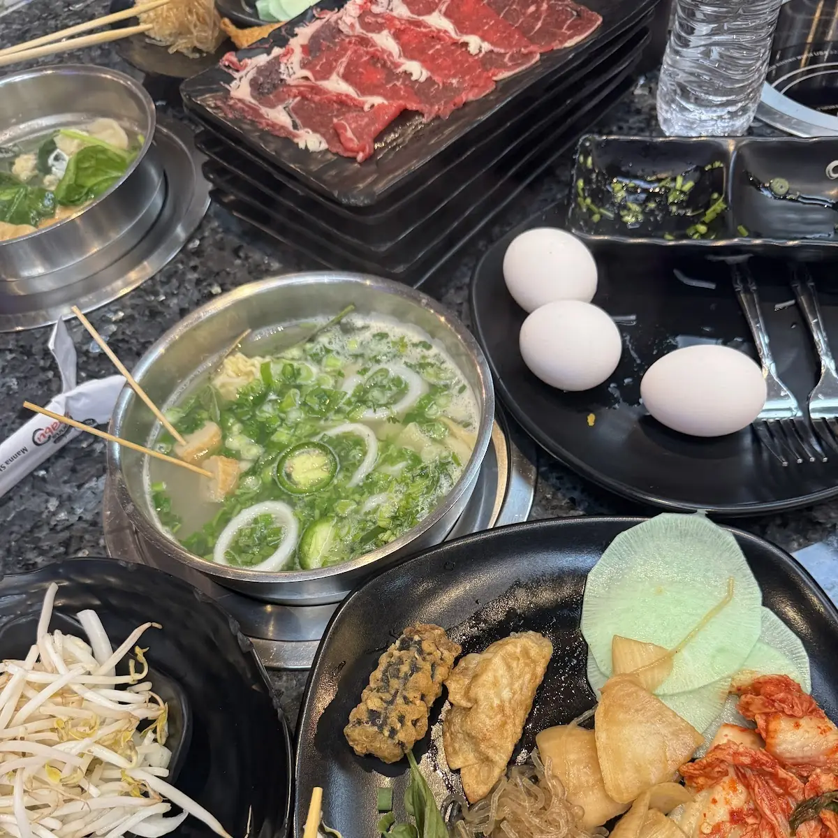 Raw Beef and Vegetable Hot Pot