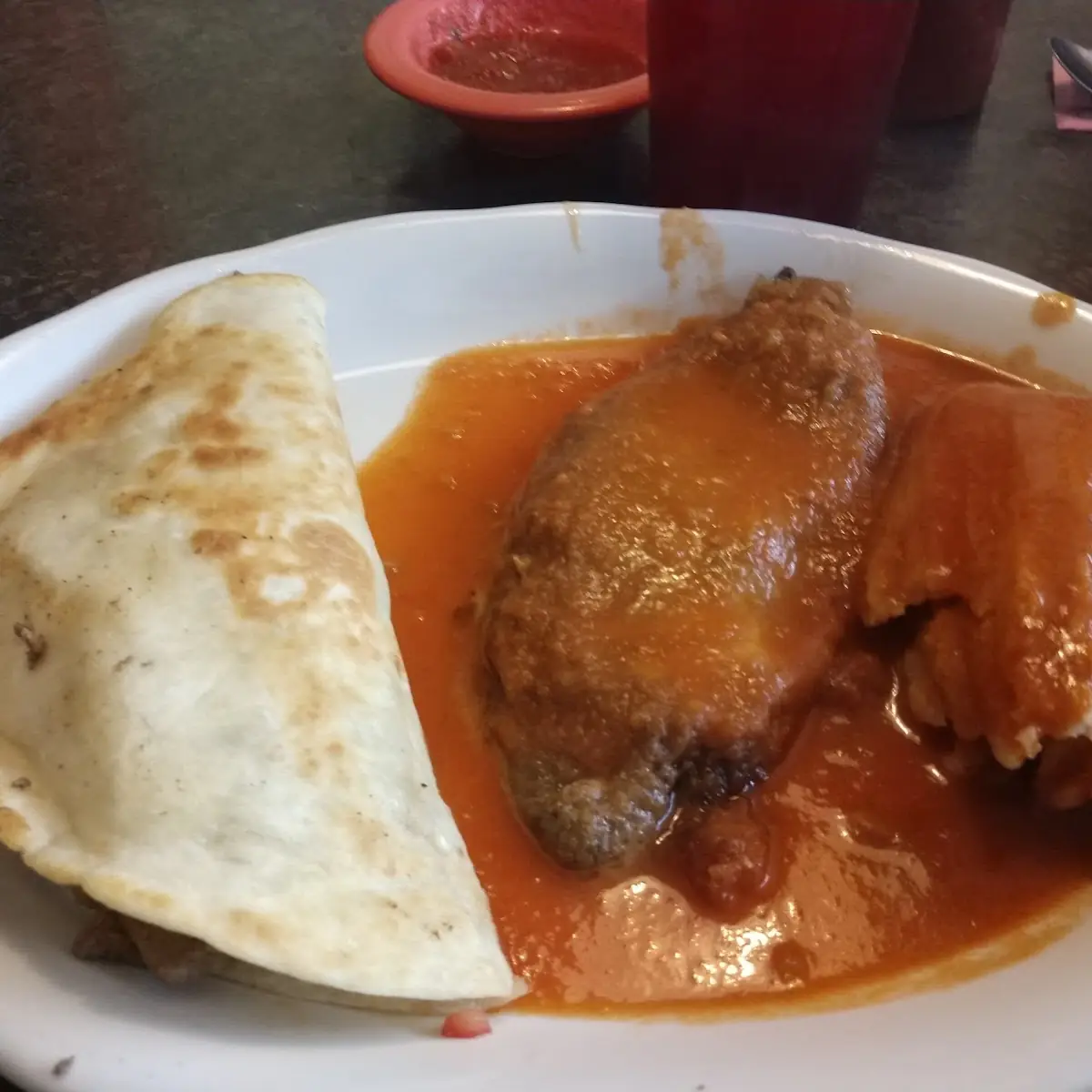 Chile Relleno and Pork Tamale