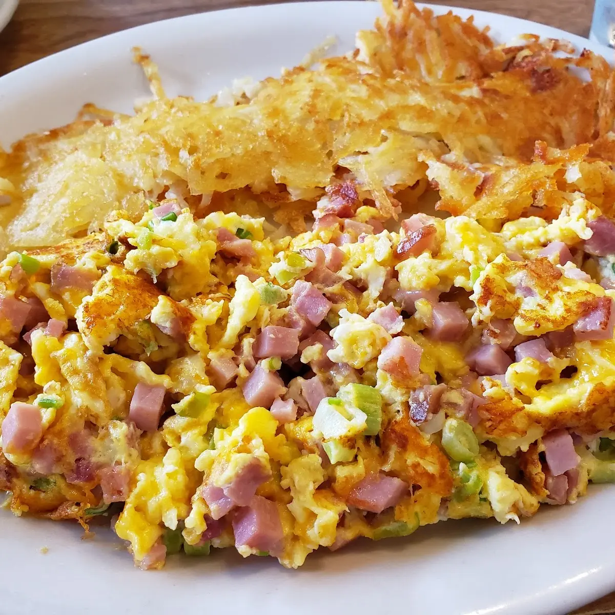 Diced Ham Scramble with Hash Browns
