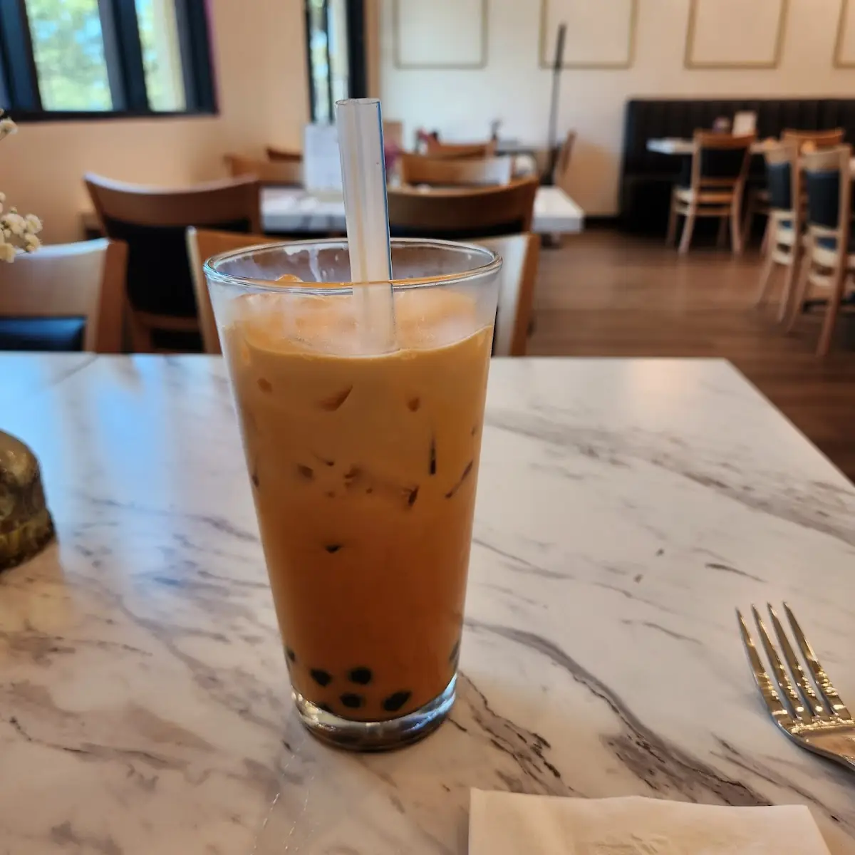 Thai Iced Tea with Boba