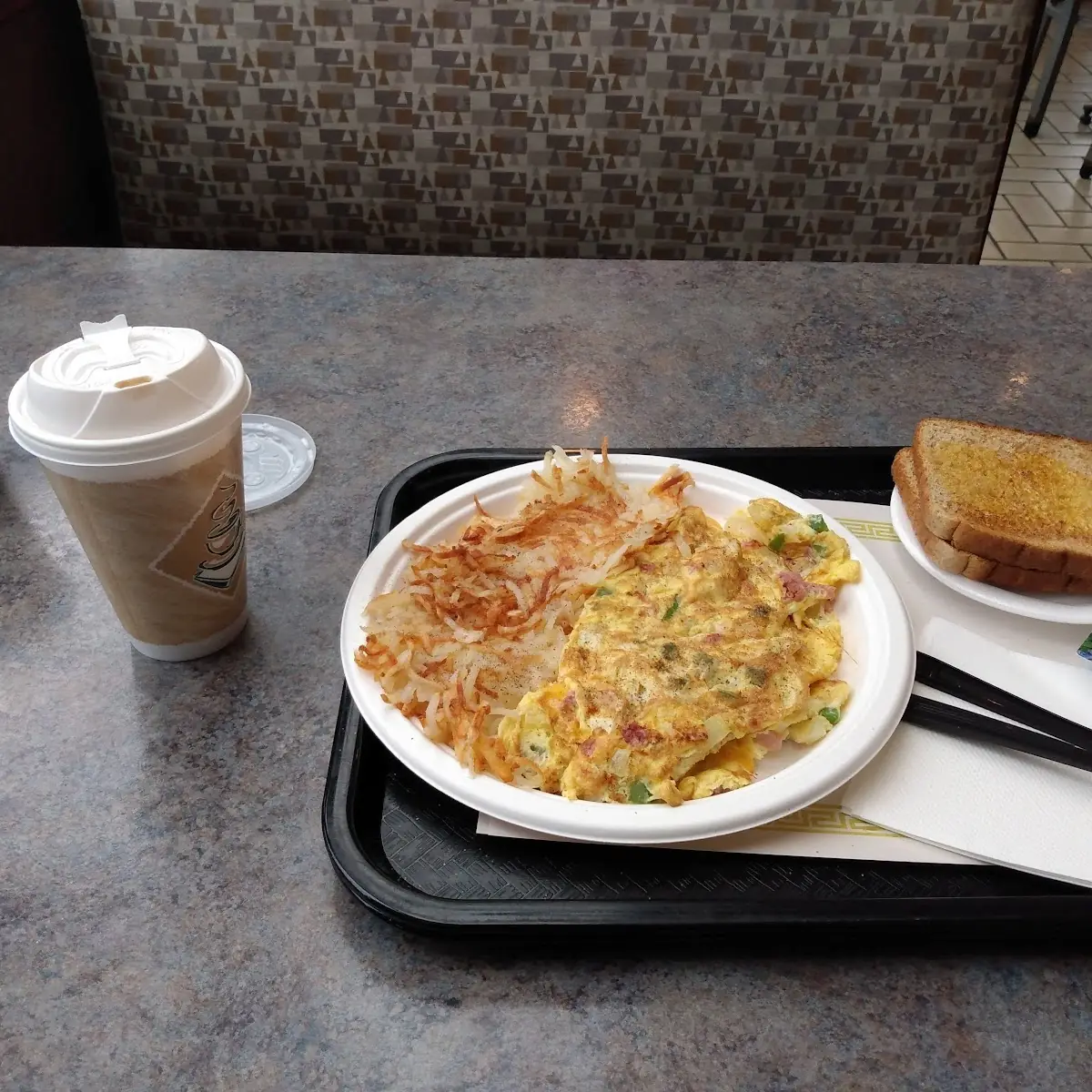 Denver Omelette with Cheese and Hash Browns