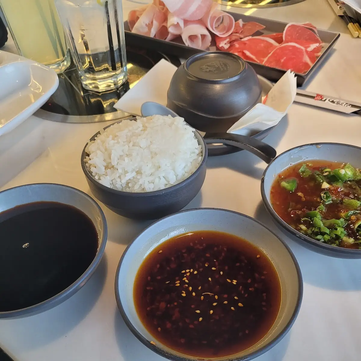 Rice and Dipping Sauces