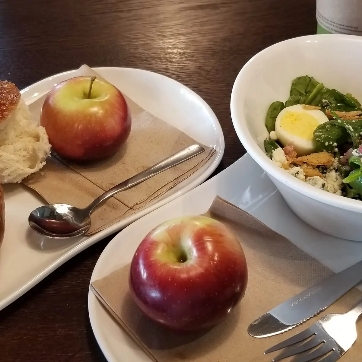 Spinach Salad and Bread Bowl Soup