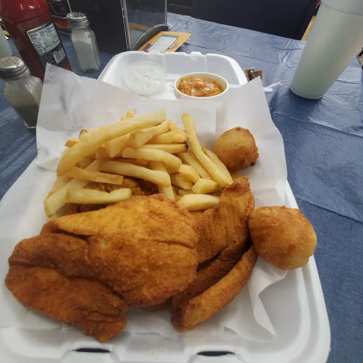 Fish and Pork Chops Dinner