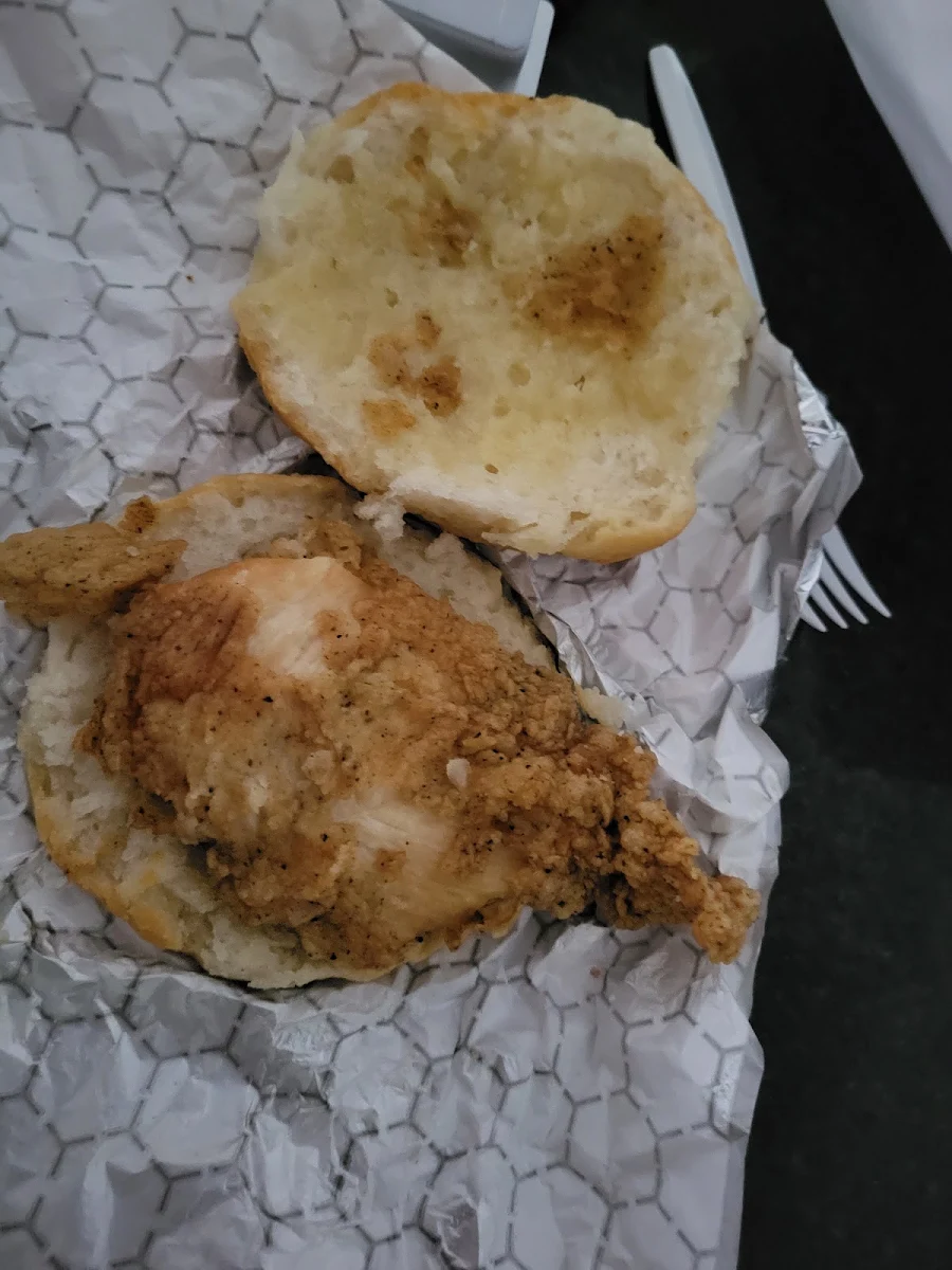 Crispy Fried Chicken Biscuit Sandwich
