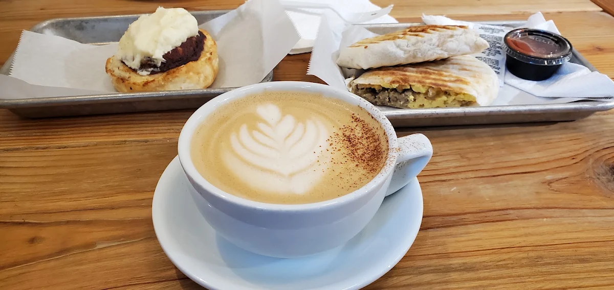 Cinnamon Roll and Latte