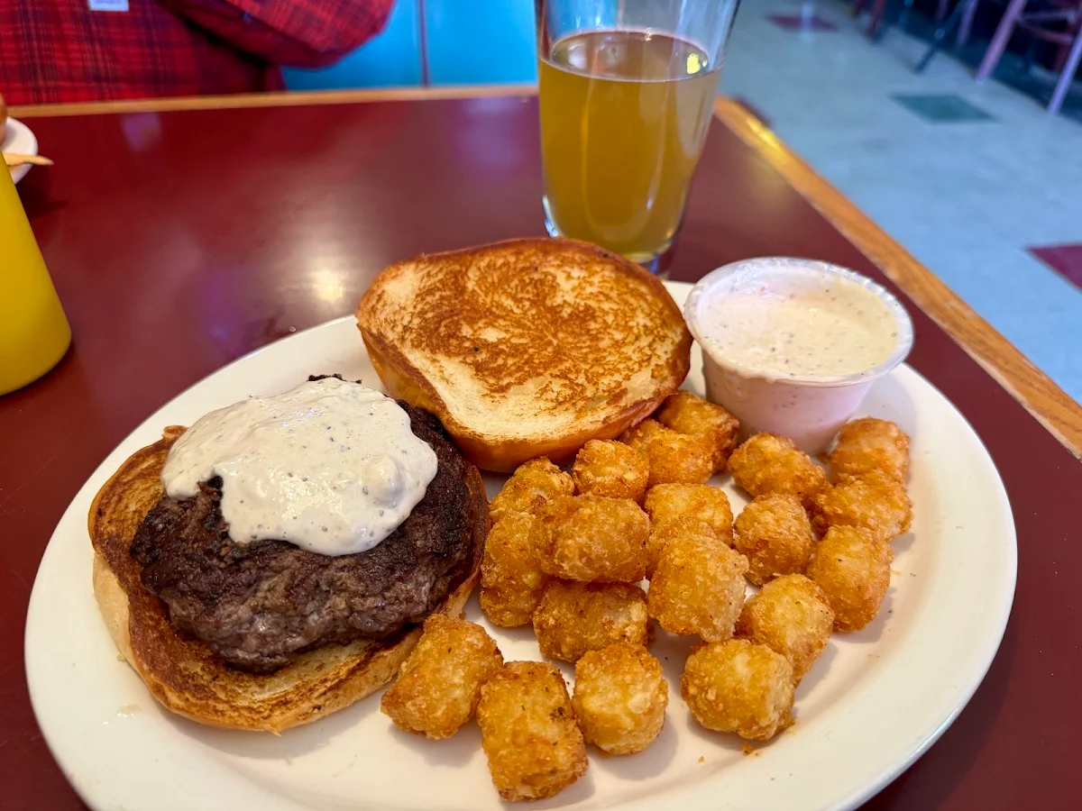 Blue Cheese Burger with Tots
