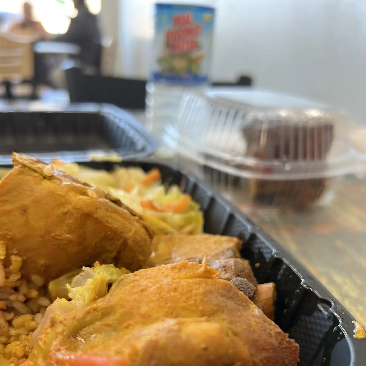 Curry Chicken Rice and Peas Cabbage