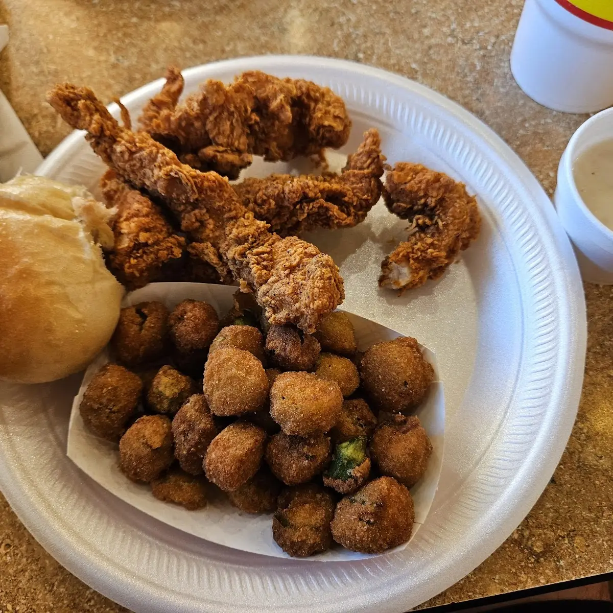 Spicy Chicken Strips with Okra