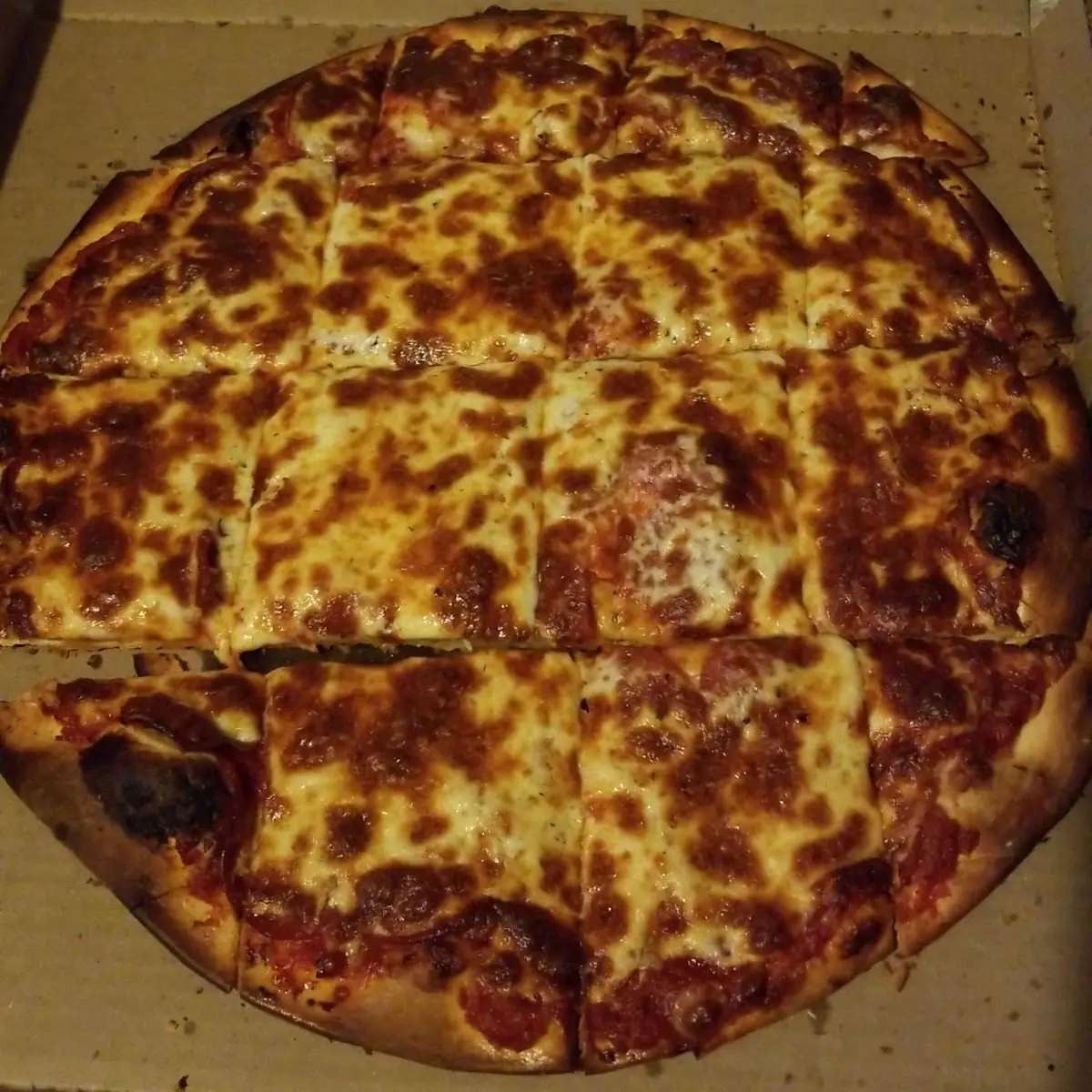 Pepperoni Thin Crust Cheese Pizza Well Done