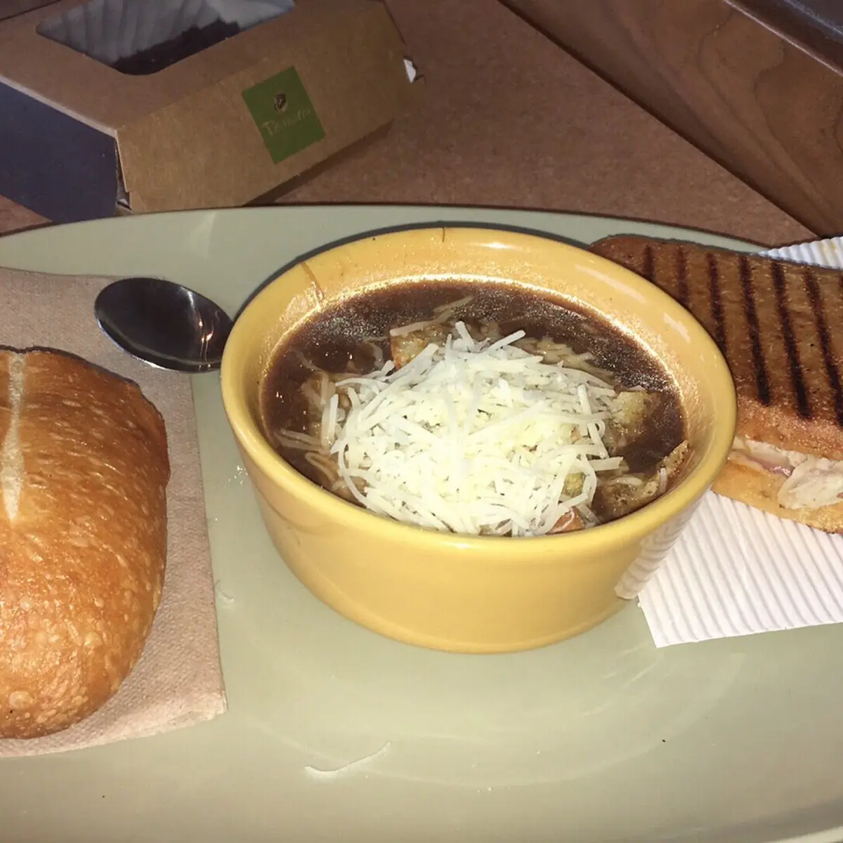 French Onion Soup and a Baguette
