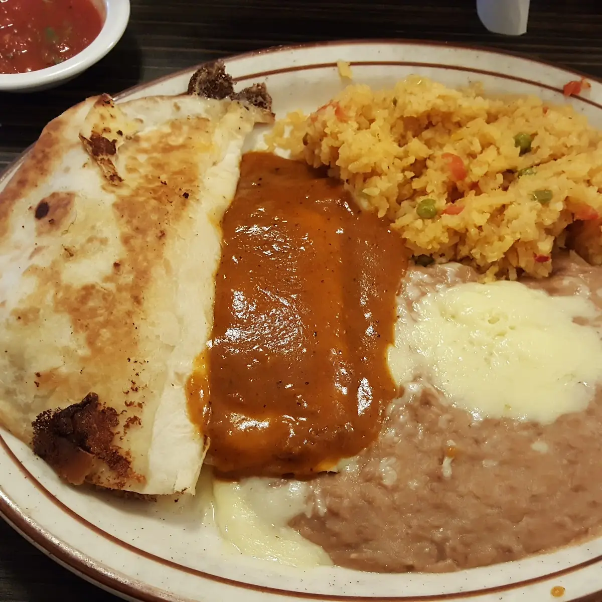 Cheese Enchilada with Red Sauce