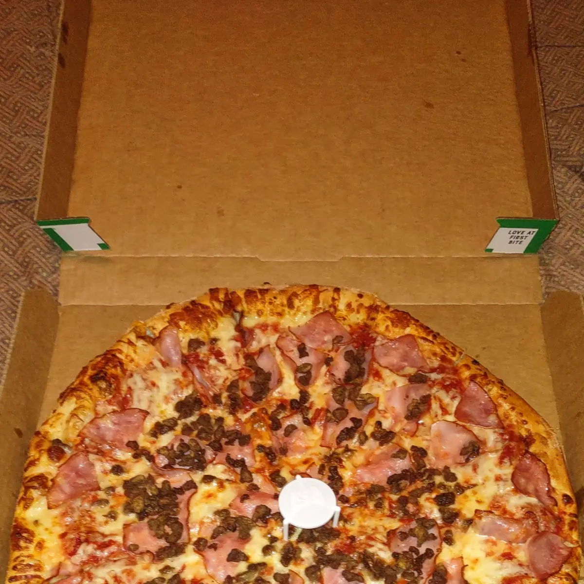 Hamburger and Ham with Cheese Pizza