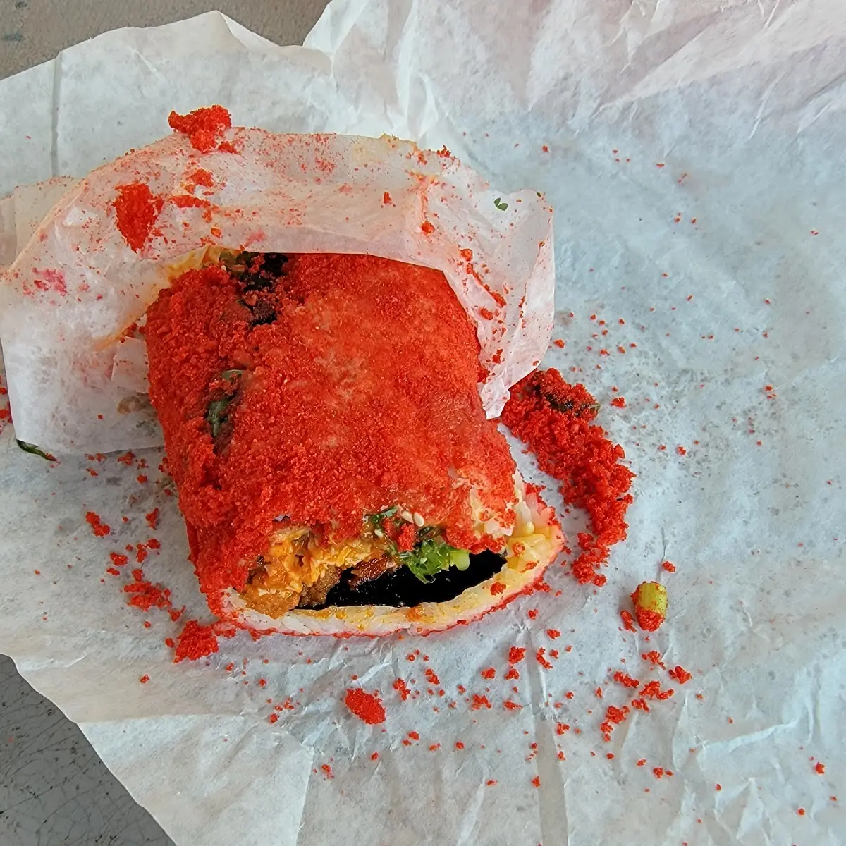 Hot Cheetos Sushi Rolled Burrito
