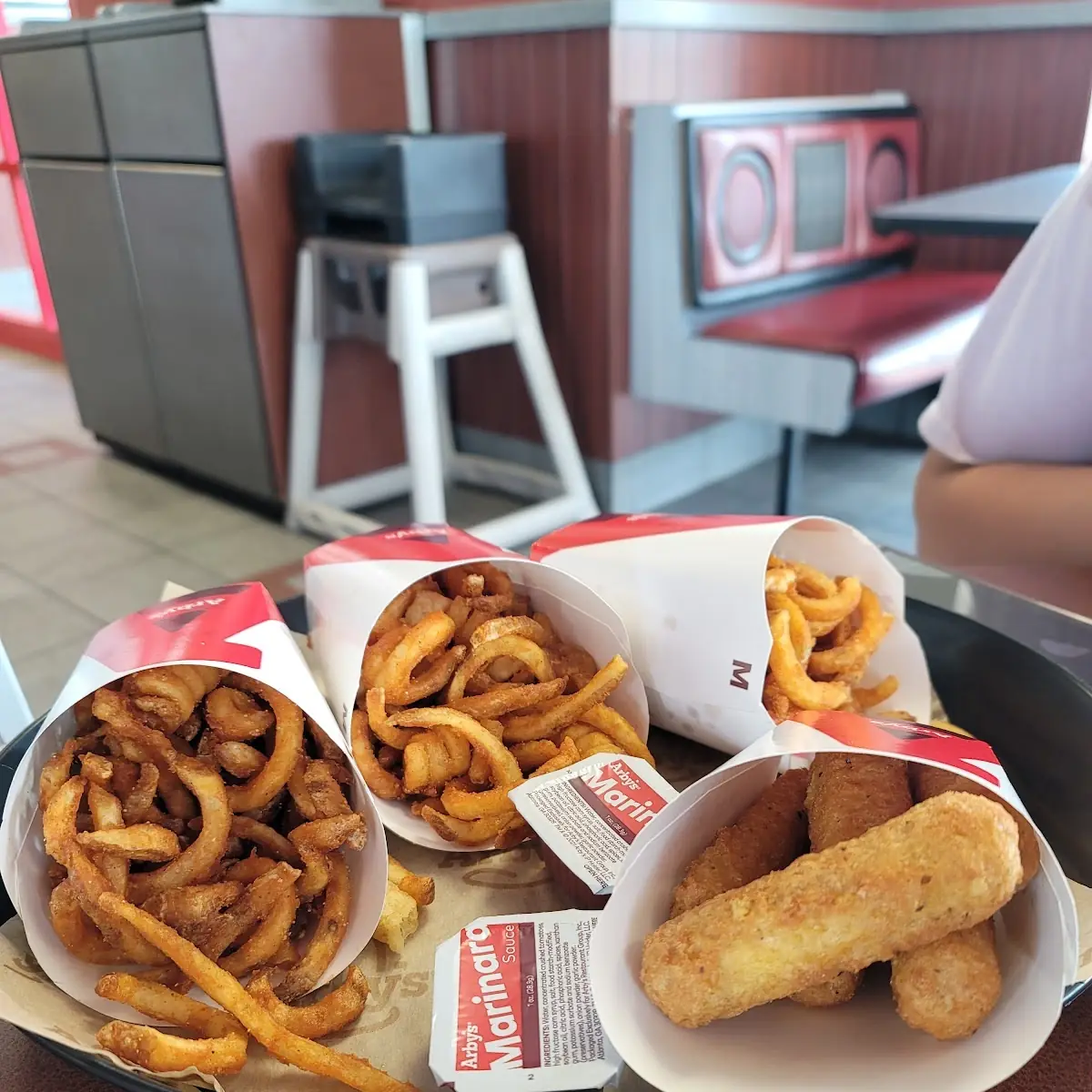 Curly Fries and Mozzarella Cheese Sticks