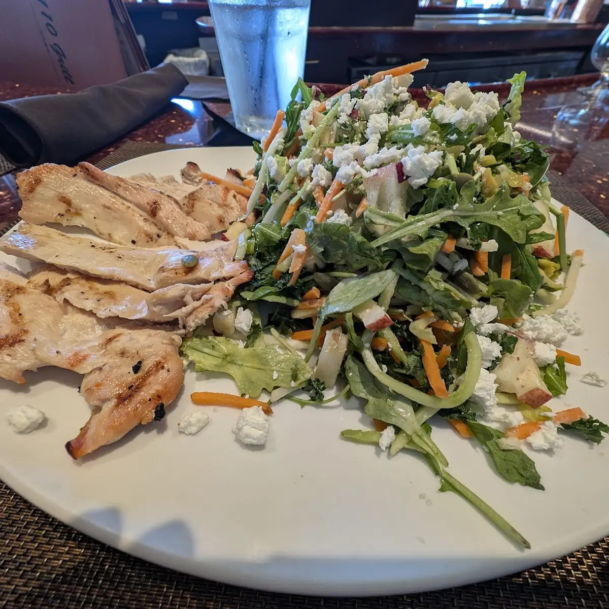 Kale Brussel Salad with Grilled Chicken