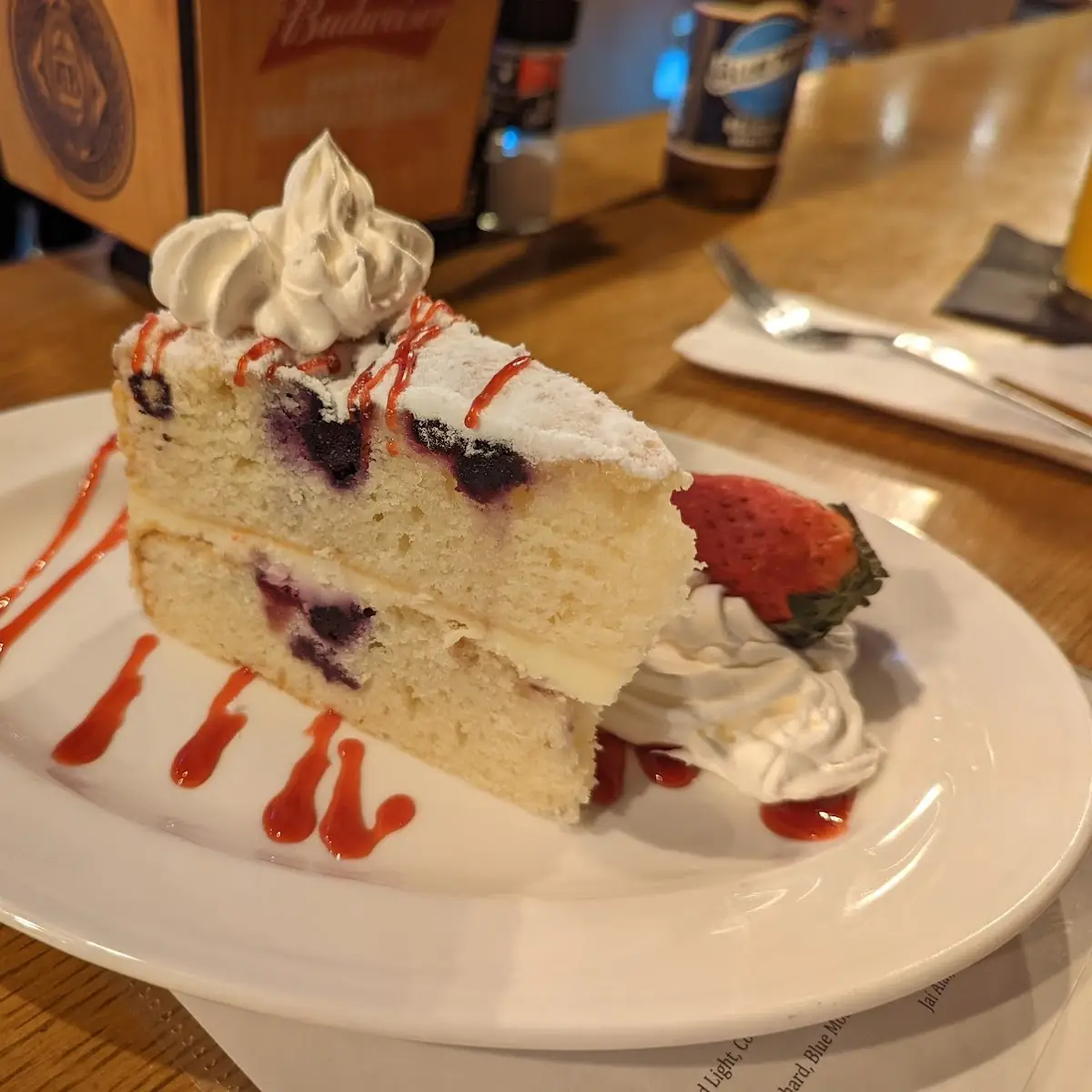 Lemon Berry Mascarpone Cake Slice