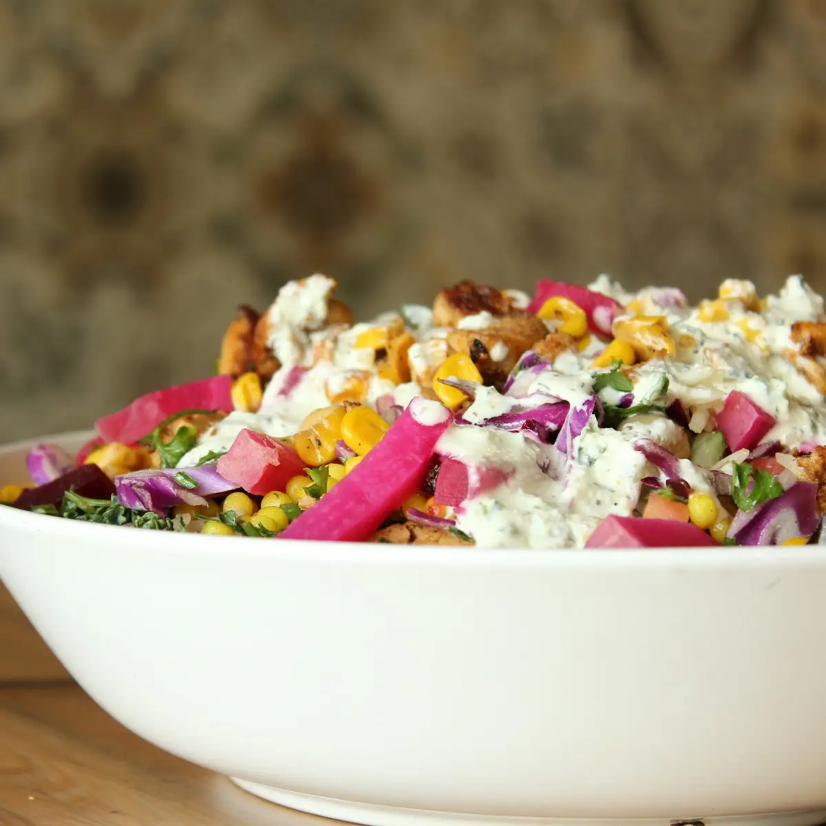 Red Cabbage Slaw Harissa Dip