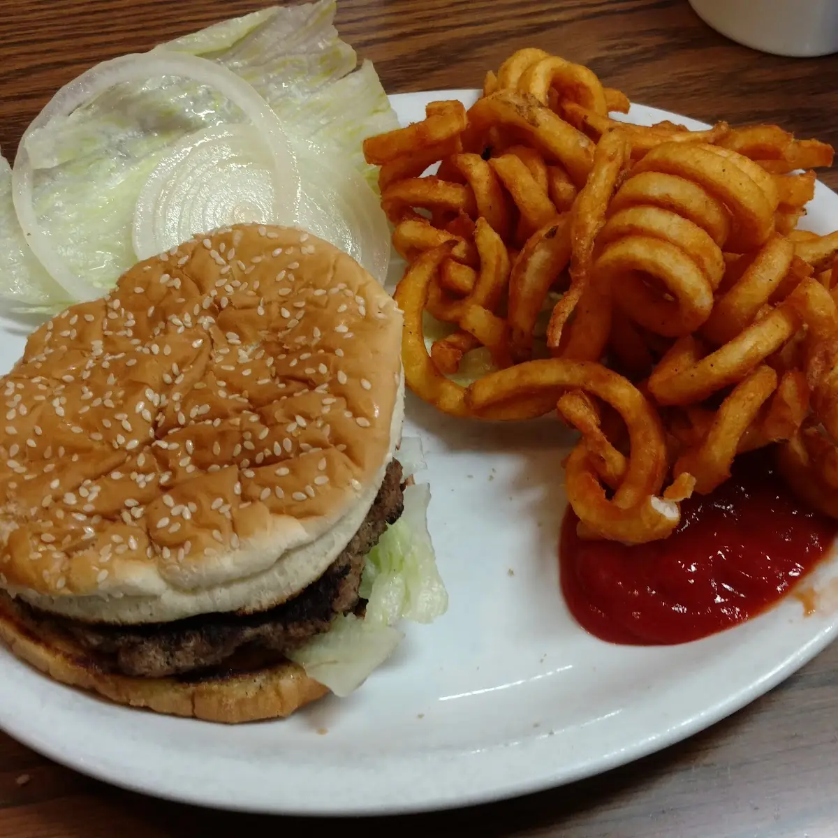 Cheeseburger and Curly Fries
