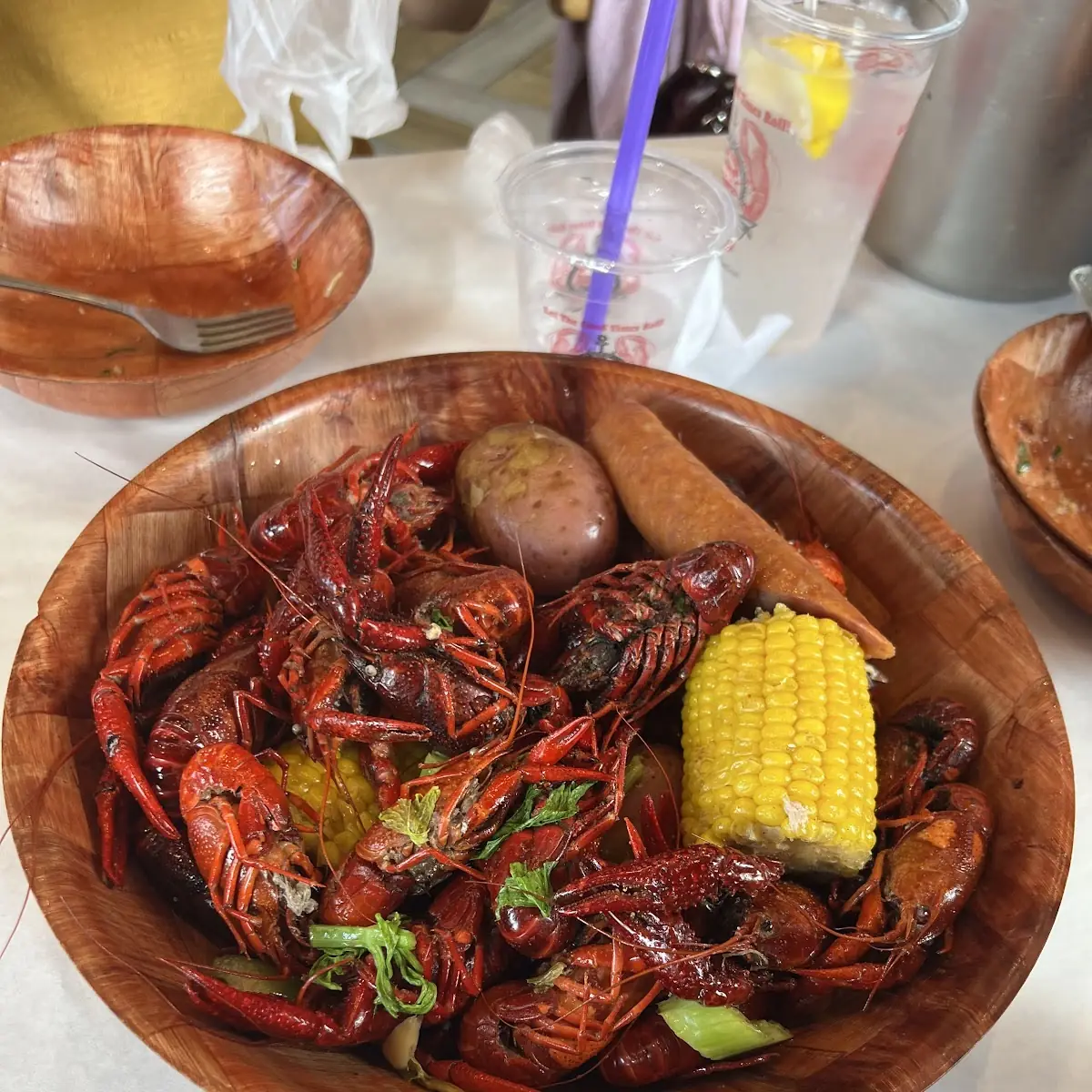 Boiled Crawfish with Corn and Sauce