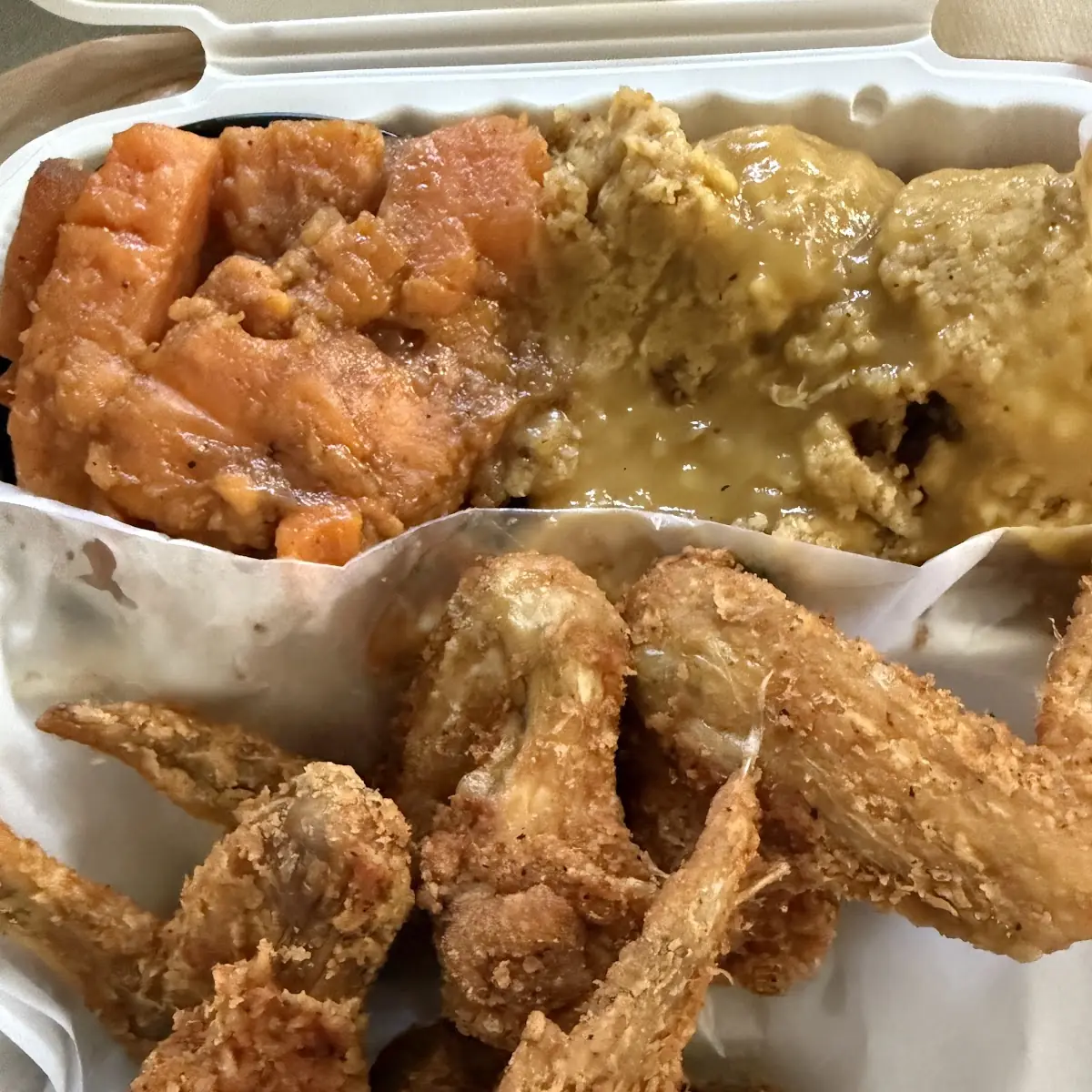 Chicken Wings Yams Cornbread Stuffing