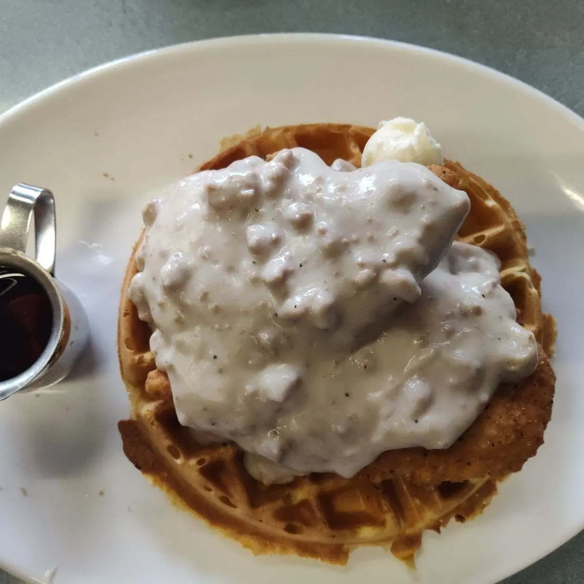 Waffle and Country Fried Steak