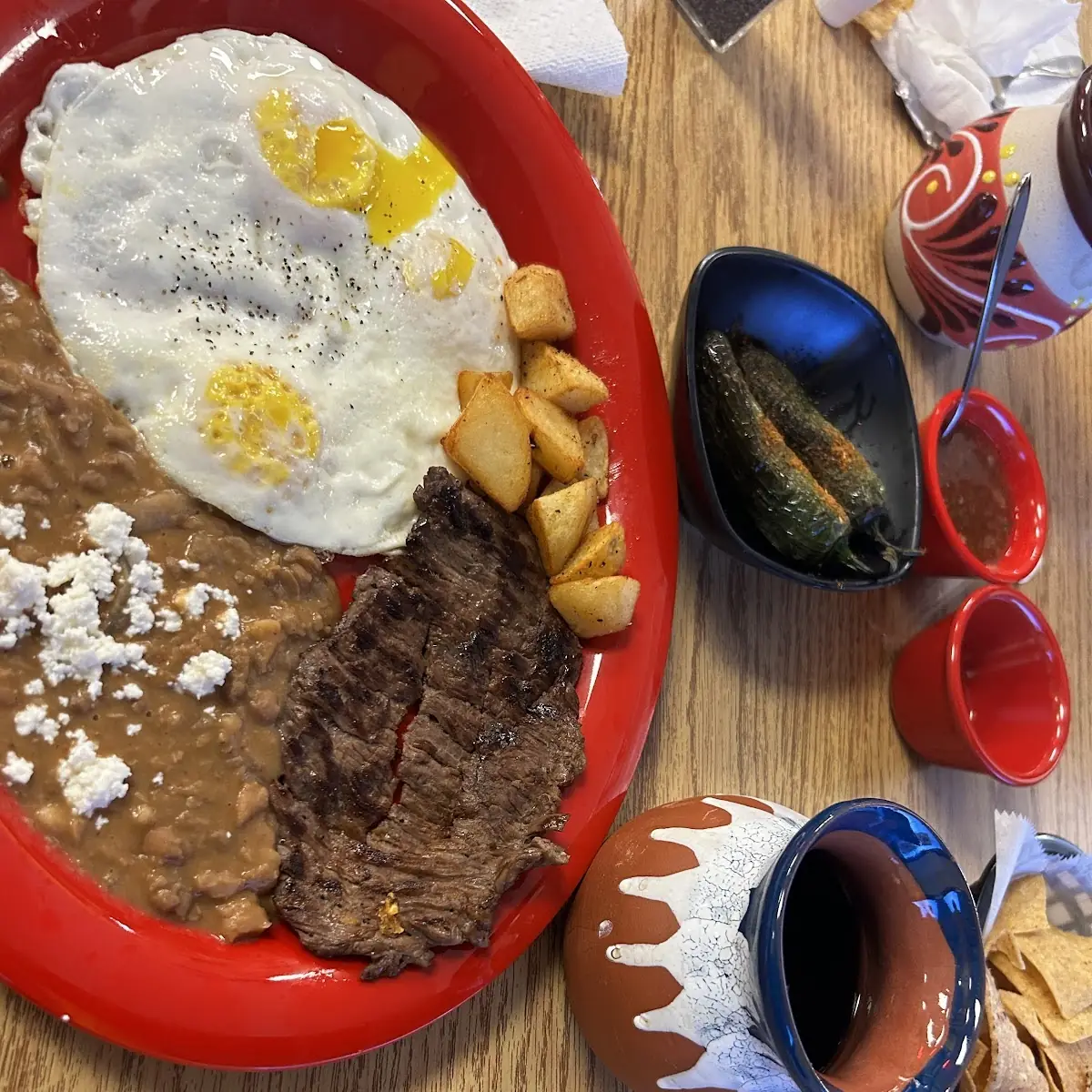 Fajita &Eggs Refried Beans