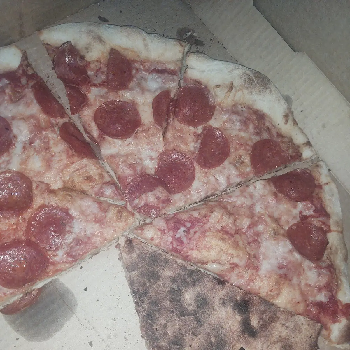Pepperoni Pizza with Burnt Crust